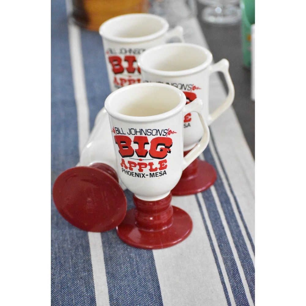 Vintage Bill Johnsons Big Apple Restaurant 4 Mugs Phoenix Mesa Collectible Set